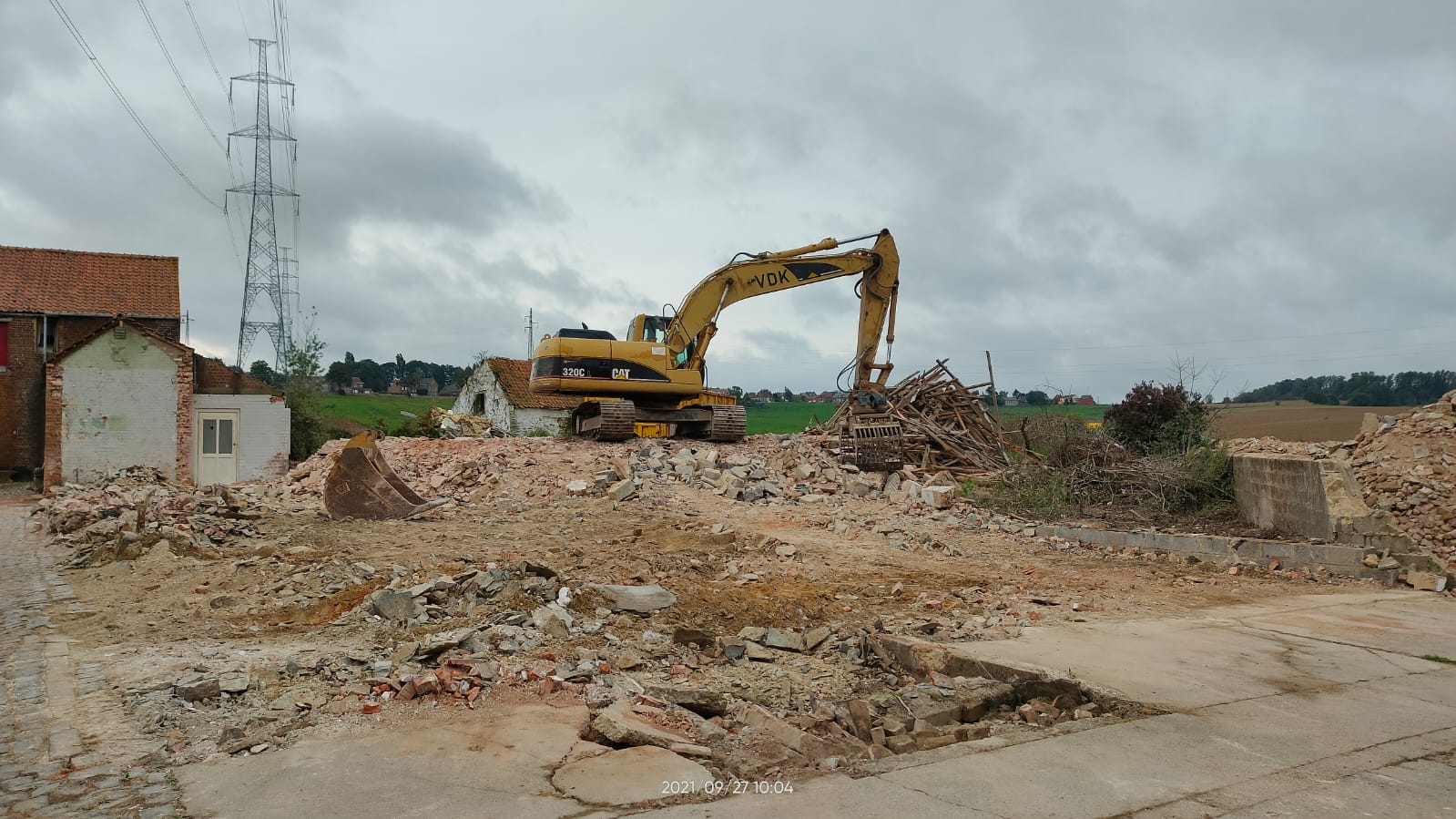 Déblaiement suite à la démolition d'une maison